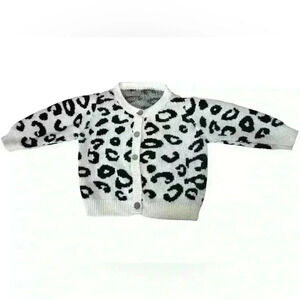 Toddler Girls Knit Leopard Print Cardigan 12-24 mo.